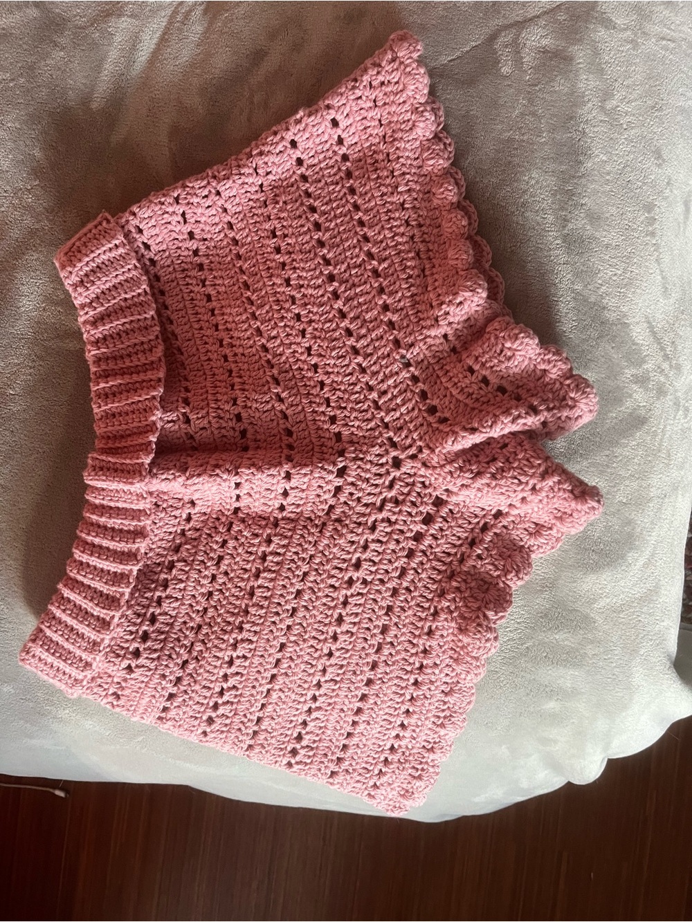 Pink Crochet Knit Women’s Shorts